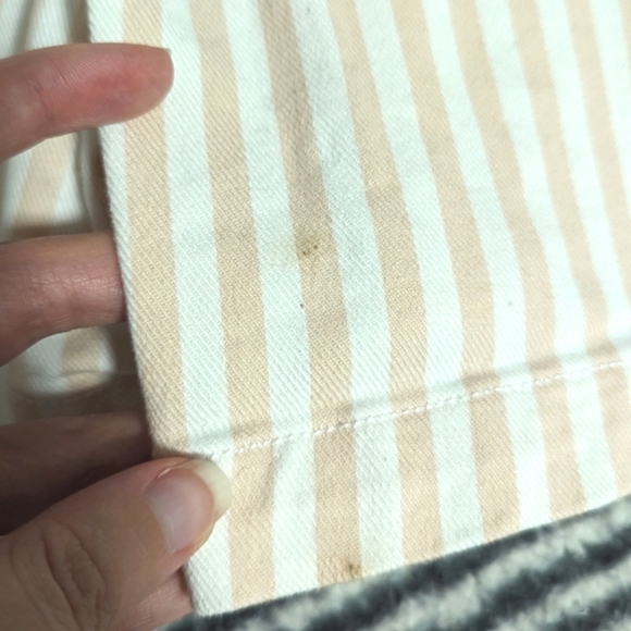 GAP High Waist Striped Shorts Rise 90s Square Pockets Button Fly Railroad Stripe - Picture 6 of 6